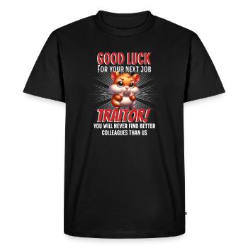 Drôle d’adieu collègue - T-shirt Premium bio Homme - noir - Devant - Nico (187cm)
