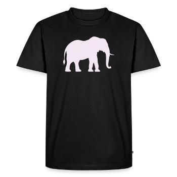 Silhouette d’éléphant rose pastel - T-shirt Premium bio Homme - noir - Devant - Nico (187cm)