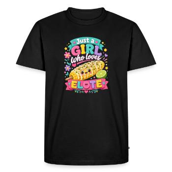 La fille aime Elote - T-shirt Premium bio Homme - noir - Devant - Nico (187cm)