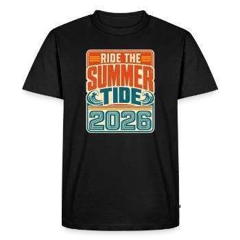 Été 2026 Rétro - T-shirt Premium bio Homme - noir - Devant - Nico (187cm)
