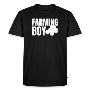 Garçon fermier - T-shirt Premium bio Homme - noir - Devant - Nico (187cm)