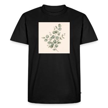 Moins de précipitation, plus de vie | Design vintage d’eucalyptus - T-shirt Premium bio Homme - noir - Devant - Nico (187cm)