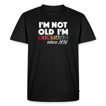 Cadeau d’anniversaire vintage 1976 50 ans rétro - T-shirt Premium bio Homme - noir - Devant - Nico (187cm)