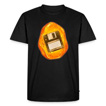Floppy disk sunk in amber - Men's Premium Organic T-Shirt - black - Front - Nico (187cm)