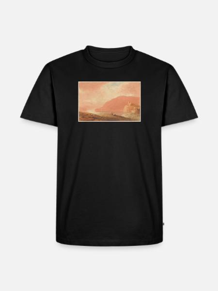 Château sur une rivière - T-shirt Premium bio Homme - noir