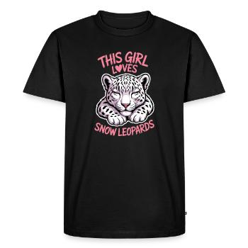 Dictions du léopard des neiges Cadeau mignon du léopard des neiges - T-shirt Premium bio Homme - noir - Devant - Nico (187cm)