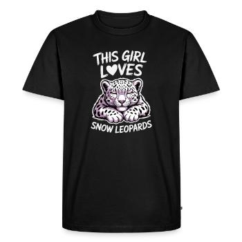 Dictions du léopard des neiges Cadeau mignon du léopard des neiges - T-shirt Premium bio Homme - noir - Devant - Nico (187cm)