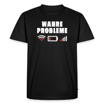 Vrais problèmes - T-shirt Premium bio Homme - noir - Devant - Nico (187cm)