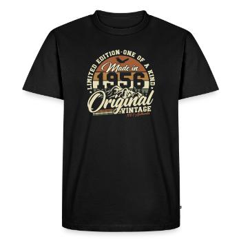 70e anniversaire 1956 Cadeau vintage vintage - T-shirt Premium bio Homme - noir - Devant - Nico (187cm)