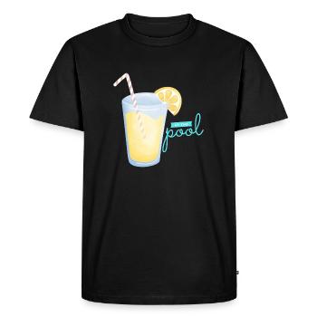 À la piscine – Buvez et détendez-vous - T-shirt Premium bio Homme - noir - Devant - Nico (187cm)