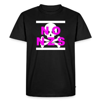 PAS DE NZS, PLUS JAMAIS, D’ANTIFASCISME, PAS D’AFD PINK - T-shirt Premium bio Homme - noir - Devant - Nico (187cm)
