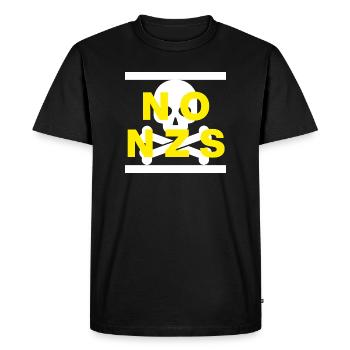 PAS DE NZS, PLUS JAMAIS, D’ANTIFASCISME, PAS DE JAUNE AFD - T-shirt Premium bio Homme - noir - Devant - Nico (187cm)