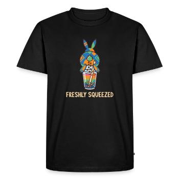 Bubble Tea Boba Drôle de Lapin mignon - T-shirt Premium bio Homme - noir - Devant - Nico (187cm)