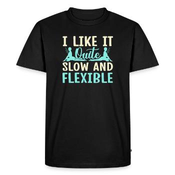 Yoga Like It Slow & Flexible Funny Yoga - Men's Premium Organic T-Shirt - black - Front - Nico (187cm)