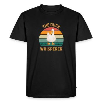 Cadeau Chuchoteur de Canards Drôle drôle d’Amoureux de Canard - T-shirt Premium bio Homme - noir - Devant - Nico (187cm)