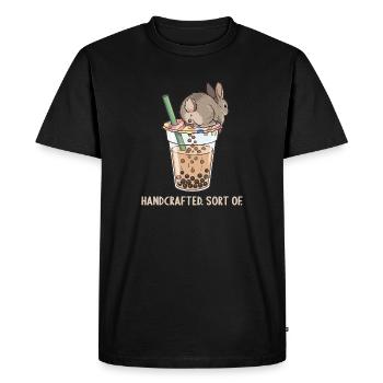 Bubble Tea Boba Drôle de Lapin mignon - T-shirt Premium bio Homme - noir - Devant - Nico (187cm)