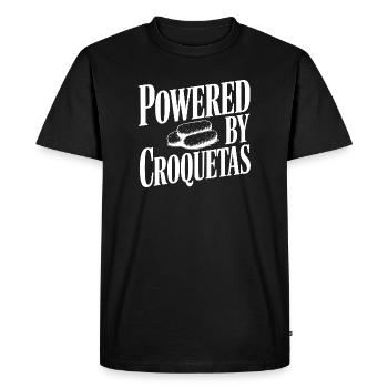 Powered By Croquetas - Men's Premium Organic T-Shirt - black - Front - Nico (187cm)