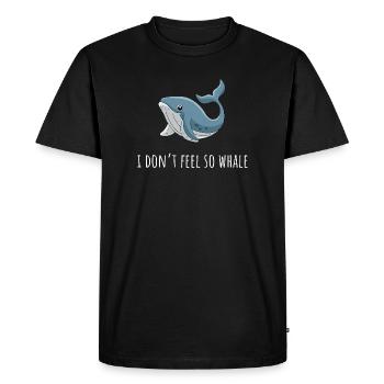 Je ne me sens pas si drôle que ça comme une baleine - T-shirt Premium bio Homme - noir - Devant - Nico (187cm)