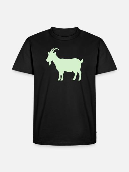 Mintgrüne Ziegen-Silhouette - Männer Premium Bio T-Shirt - Schwarz