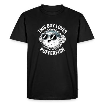 Puffer Fish Sayings Funny Puffer Fish Gift - Men's Premium Organic T-Shirt - black - Front - Nico (187cm)