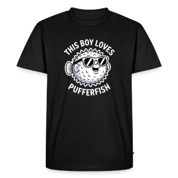 Puffer Fish Sayings Funny Puffer Fish Gift - Men's Premium Organic T-Shirt - black - Front - Nico (187cm)