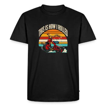 C’est ainsi que j’ai créé la nostalgie rétro du tricycle - T-shirt Premium bio Homme - noir - Devant - Nico (187cm)