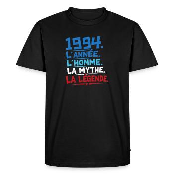 1994 L'année L'homme La Mythe La Légende  - T-shirt Premium bio Homme - noir - Devant - Nico (187cm)