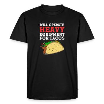 Construction site excavator driver excavation - Men's Premium Organic T-Shirt - black - Front - Nico (187cm)