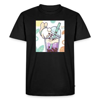 Bubble Tea Boba Drôle de Lapin mignon - T-shirt Premium bio Homme - noir - Devant - Nico (187cm)