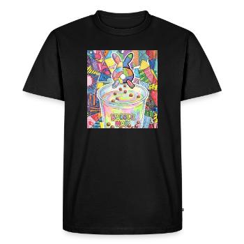 Bubble Tea Boba Drôle de Lapin mignon - T-shirt Premium bio Homme - noir - Devant - Nico (187cm)