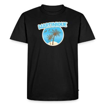 Plage de la Martinique - T-shirt Premium bio Homme - noir - Devant - Nico (187cm)