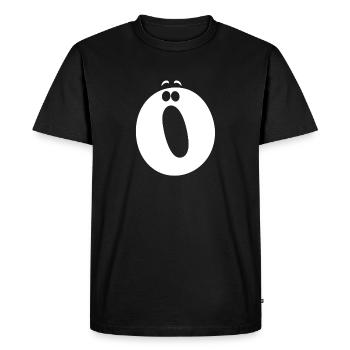 Large O Style Print | Letter O funny O logo - Men's Premium Organic T-Shirt - black - Front - Nico (187cm)
