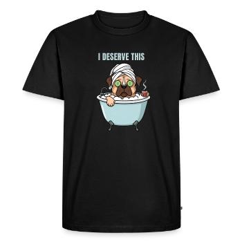 Jour Spa que je mérite : Chien de bain - T-shirt Premium bio Homme - noir - Devant - Nico (187cm)