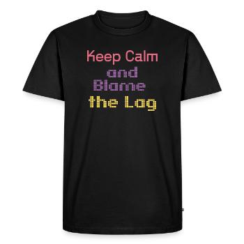Reste calme et blâme le lag - T-shirt Premium bio Homme - noir - Devant - Nico (187cm)