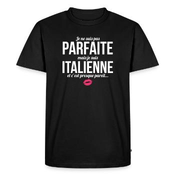 I'm not perfect but I'm Italian... - Men's Premium Organic T-Shirt - black - Front - Nico (187cm)