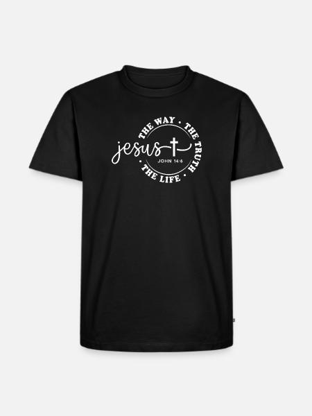 Jeesus Tie Totuus Elämän piiri Suunnittelu Usko Jumala - Premium luomulaatuinen miesten t-paita - musta