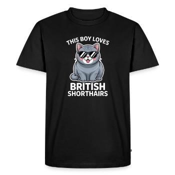 Dictons britanniques à poil court : cadeau drôle de chat - T-shirt Premium bio Homme - noir - Devant - Nico (187cm)