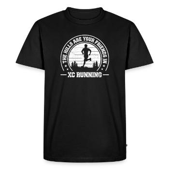 Conception de coureur de cross-country - XC Coach - Course à pied - T-shirt Premium bio Homme - noir - Devant - Nico (187cm)