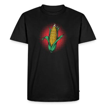 Look coloré Corn on the Bob Style Pop rétro Vegetable Comic - T-shirt Premium bio Homme - noir - Devant - Nico (187cm)