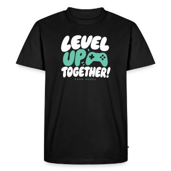Équipe Monte de niveau ensemble : Nerds - T-shirt Premium bio Homme - noir - Devant - Nico (187cm)