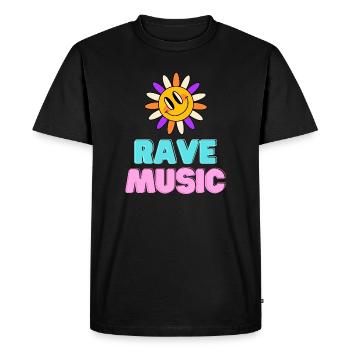 Sunshine Rave Music Néon Design - T-shirt Premium bio Homme - noir - Devant - Nico (187cm)