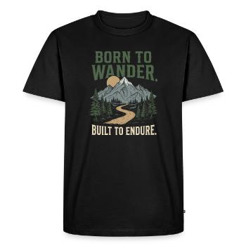 Trail Running - Born to Wander, Built to Endure - Men's Premium Organic T-Shirt - black - Front - Nico (187cm)