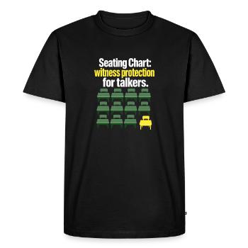 Funny Teacher Seating Chart Witness Protection Jok - Men's Premium Organic T-Shirt - black - Front - Nico (187cm)