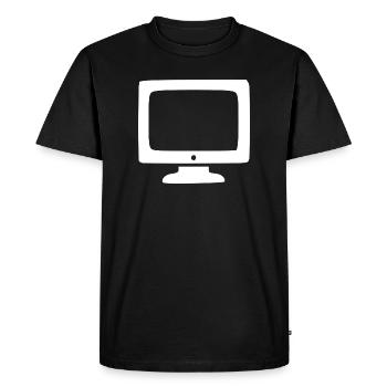 Rétro Computer White Vintage années 80 et 90 - T-shirt Premium bio Homme - noir - Devant - Nico (187cm)