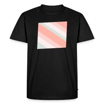 Pastel Diagonal Stripes Peach Mint - Men's Premium Organic T-Shirt - black - Front - Nico (187cm)