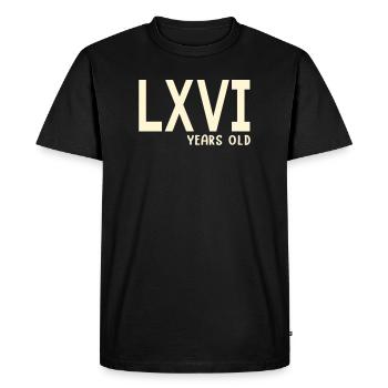 Roman Numerals 66 - Men's Premium Organic T-Shirt - black - Front - Nico (187cm)
