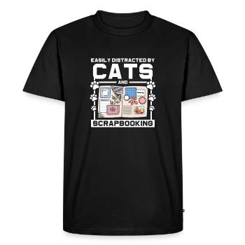 Cats and scrapbooking - Men's Premium Organic T-Shirt - black - Front - Nico (187cm)