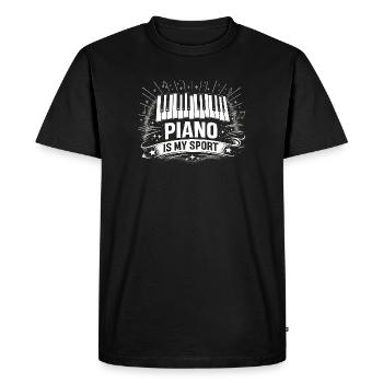 Funny Piano Gift for Pianist and Teacher - Men's Premium Organic T-Shirt - black - Front - Nico (187cm)