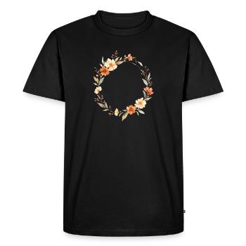 Boho Floral Wreath Personalizable - Men's Premium Organic T-Shirt - black - Front - Nico (187cm)