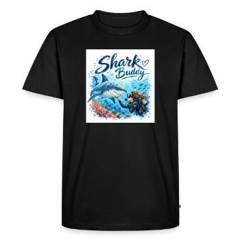 Compagnon Requin Ami Sous-marin - T-shirt Premium bio Homme - noir - Devant - Nico (187cm)